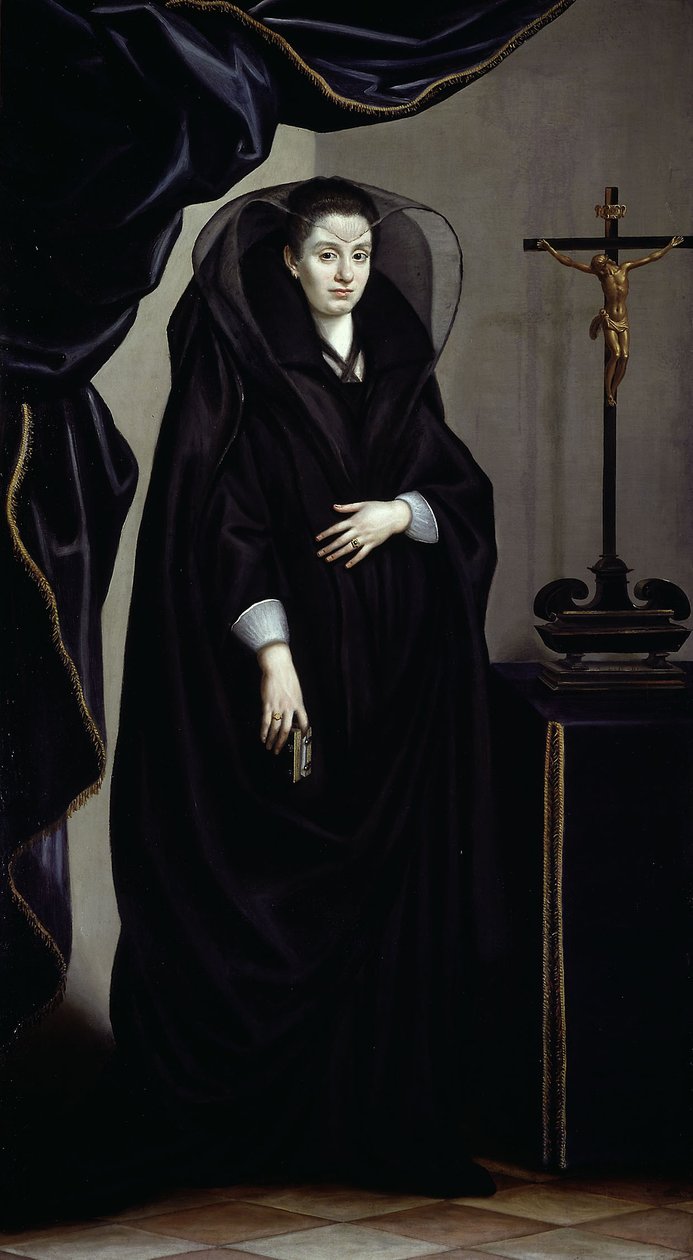 Portræt af en adelskvinde klædt i sorg, ca. 1600 (olie på lærred) af Jacopo Chimenti Empoli