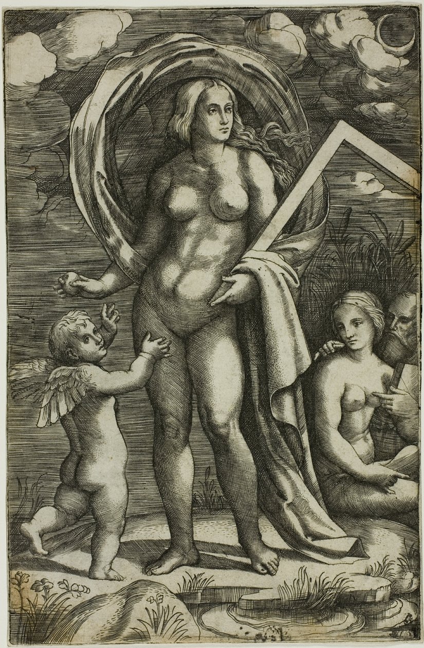 Venus og Amor af Jacopo Francia