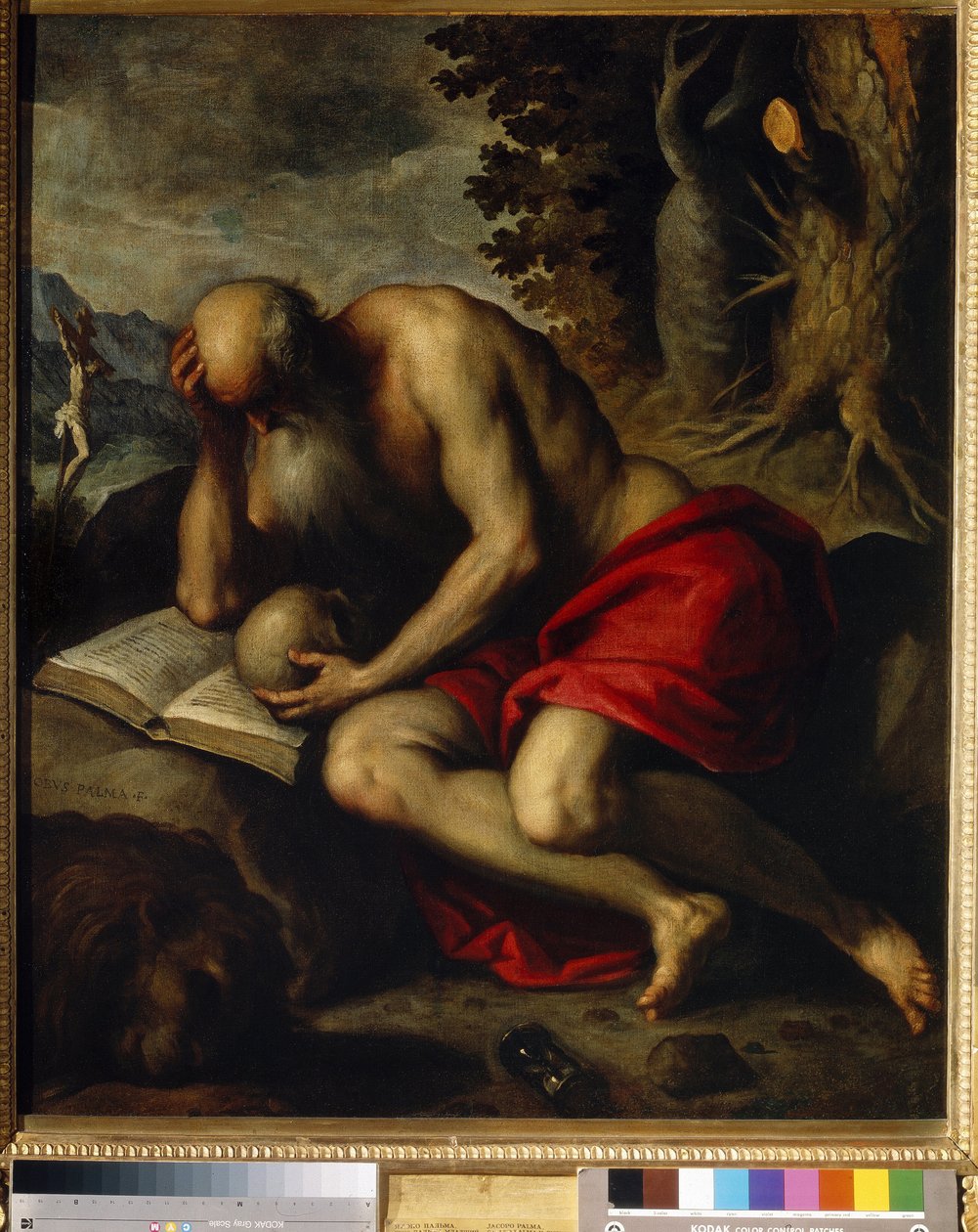 Sankt Jerome. Maleri af Jacopo Palma il Giovane den yngre (1544-1628), olie på lærred af Jacopo Il Giovane Palma