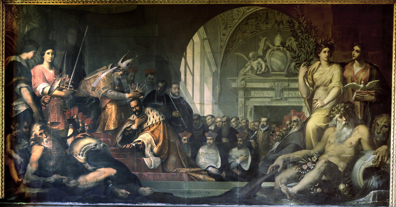 Cosimo I de Medici modtager pave Pius V af Jacopo Ligozzi