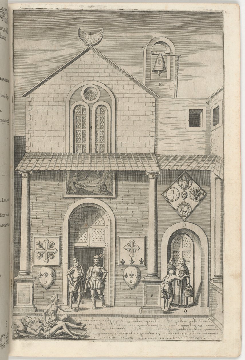 Facaden af ​​den lille kirke [plade E] af Jacopo Ligozzi
