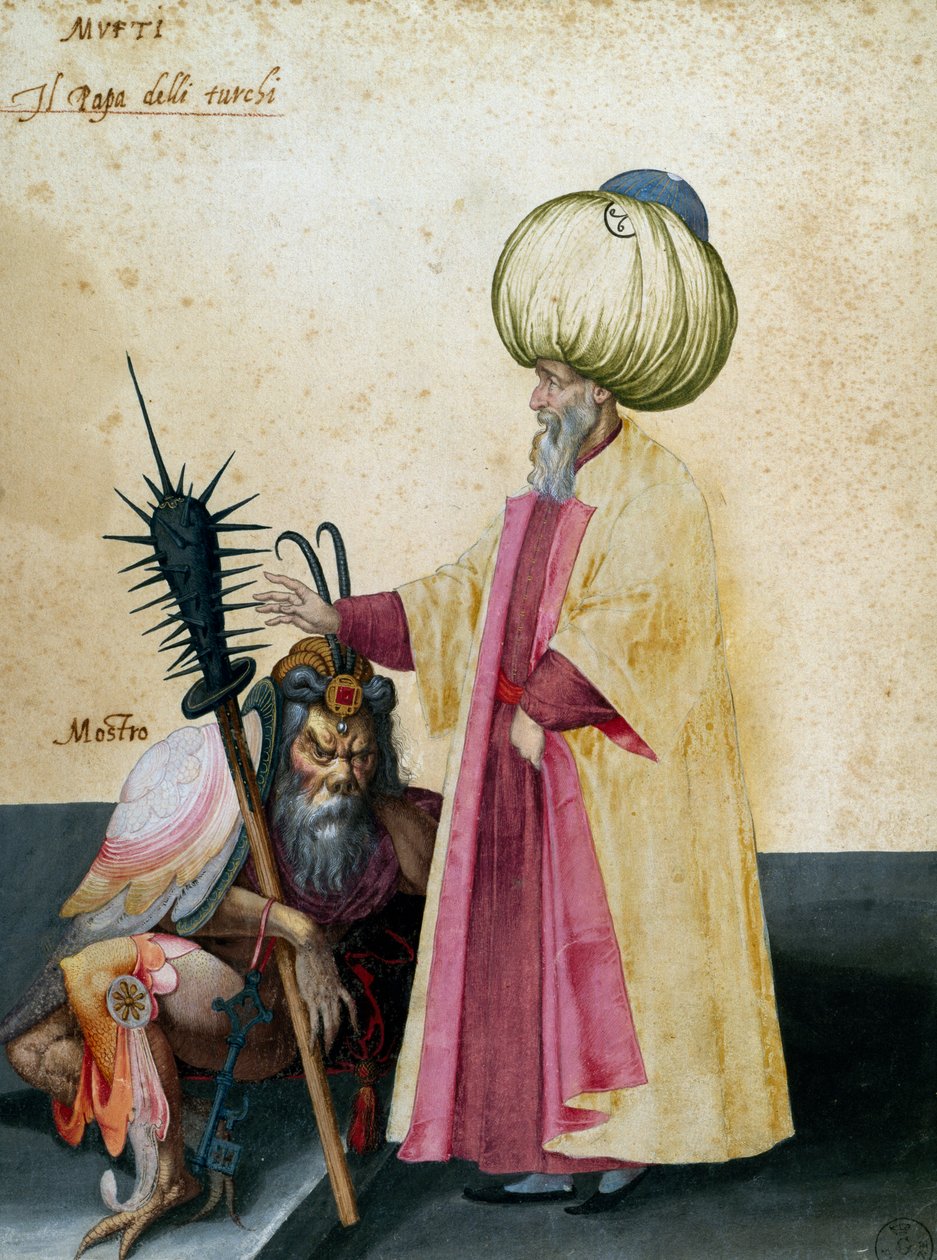 Mufti og monster, tegning af Jacopo Ligozzi (1547-1627) af Jacopo Ligozzi