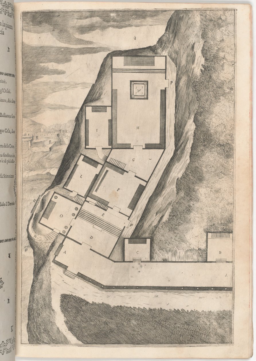 Plan over det hellige klosters rum og kirke [plade K] af Jacopo Ligozzi