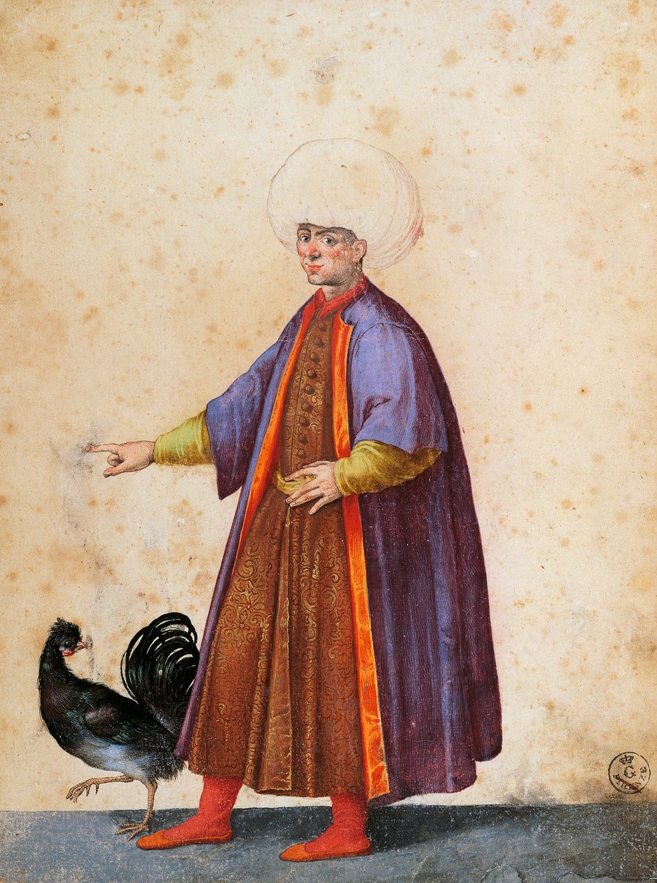 Tyrkisk mand iført turban, tegning af Jacopo Ligozzi (1547-1627) af Jacopo Ligozzi