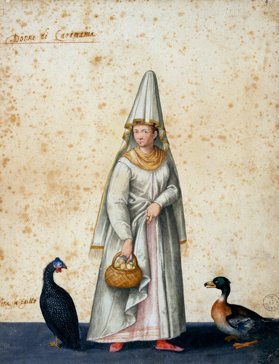 Tyrkisk bonde, tegning af Jacopo Ligozzi (1547-1627) af Jacopo Ligozzi
