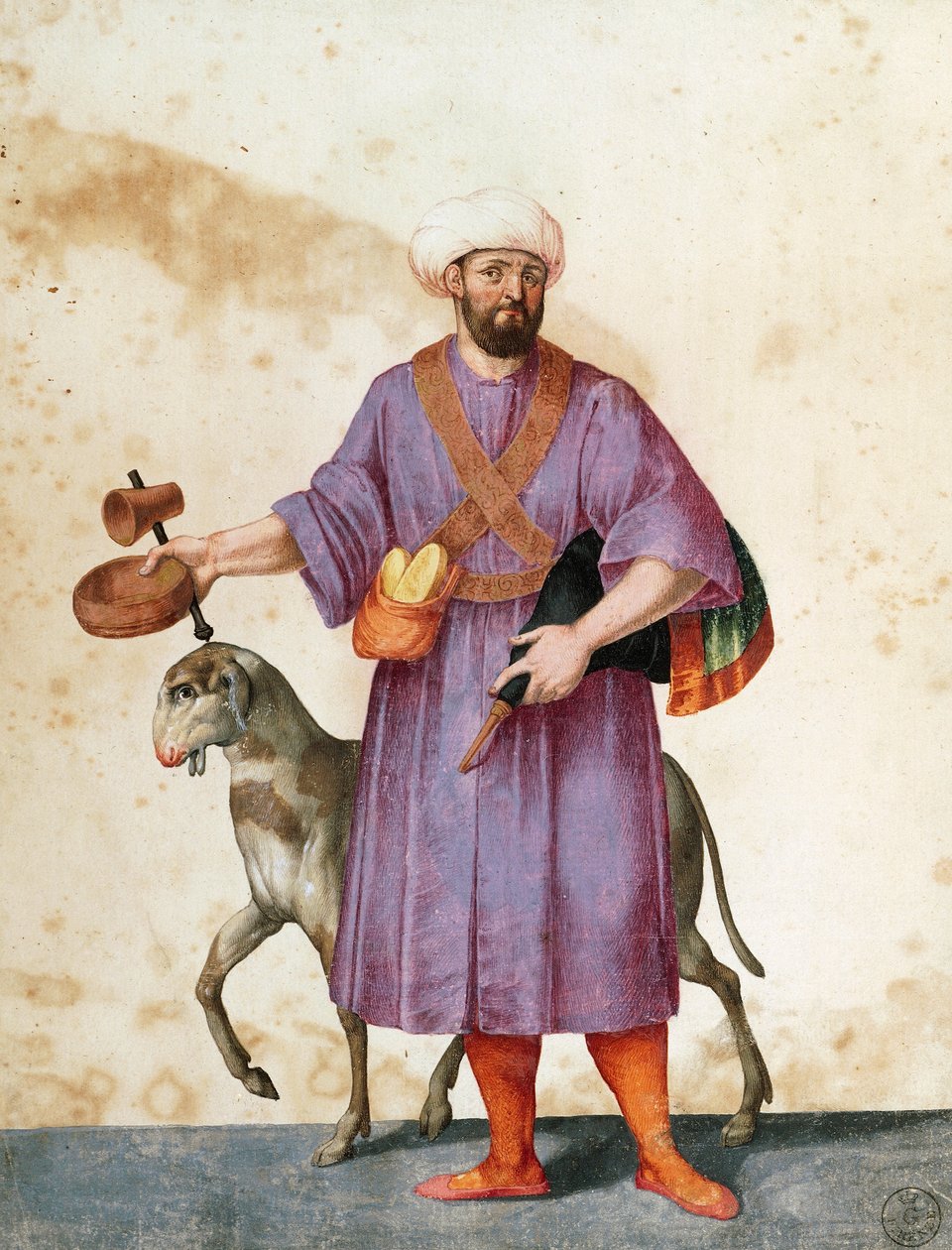 Tyrkisk hyrde med får, tegning af Jacopo Ligozzi (1547-1627) af Jacopo Ligozzi
