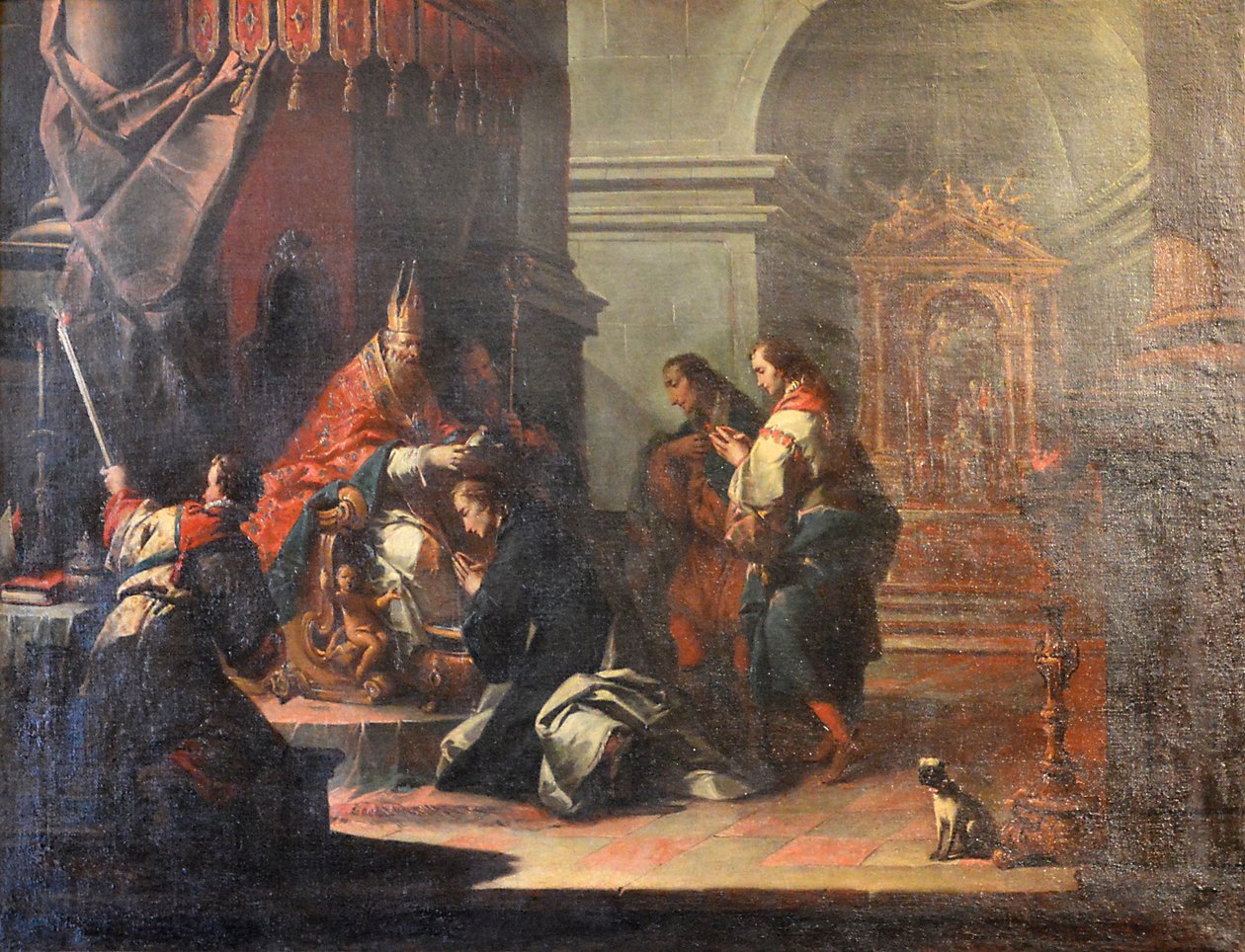 Fransk:  Le Baptême de saint Daniel par saint Prosdocime de Padoue Den hellige Daniels dåb af den hellige Prosdocimus af Padua af Jacopo Marieschi