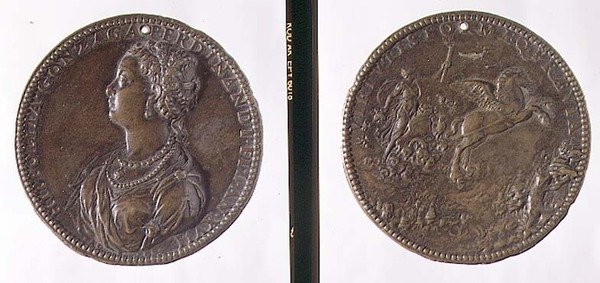 Portrætmedalje, forside forestillende Hippolytus Gonzaga, bagside muligvis forestillende Juno på sin vogn (bronze) af Jacopo Nizzola da Trezzo