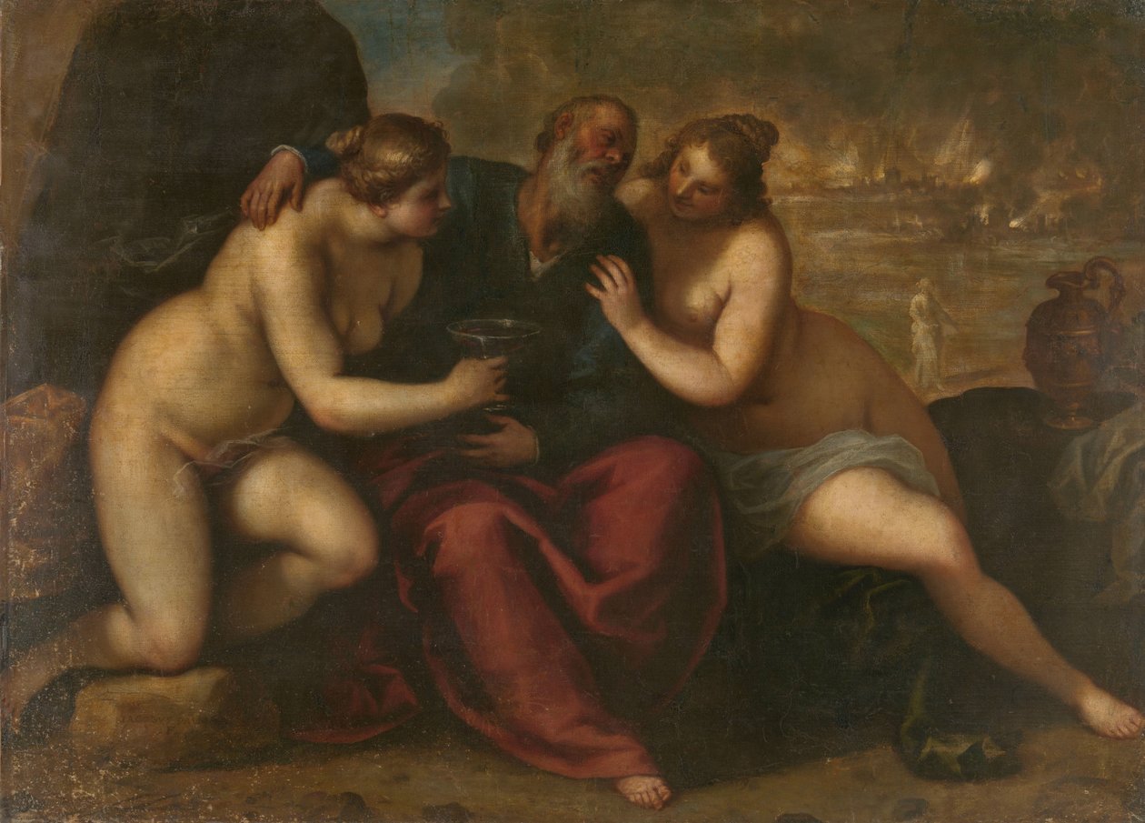 Lot og hans døtre af Jacopo Palma (il Giovane)