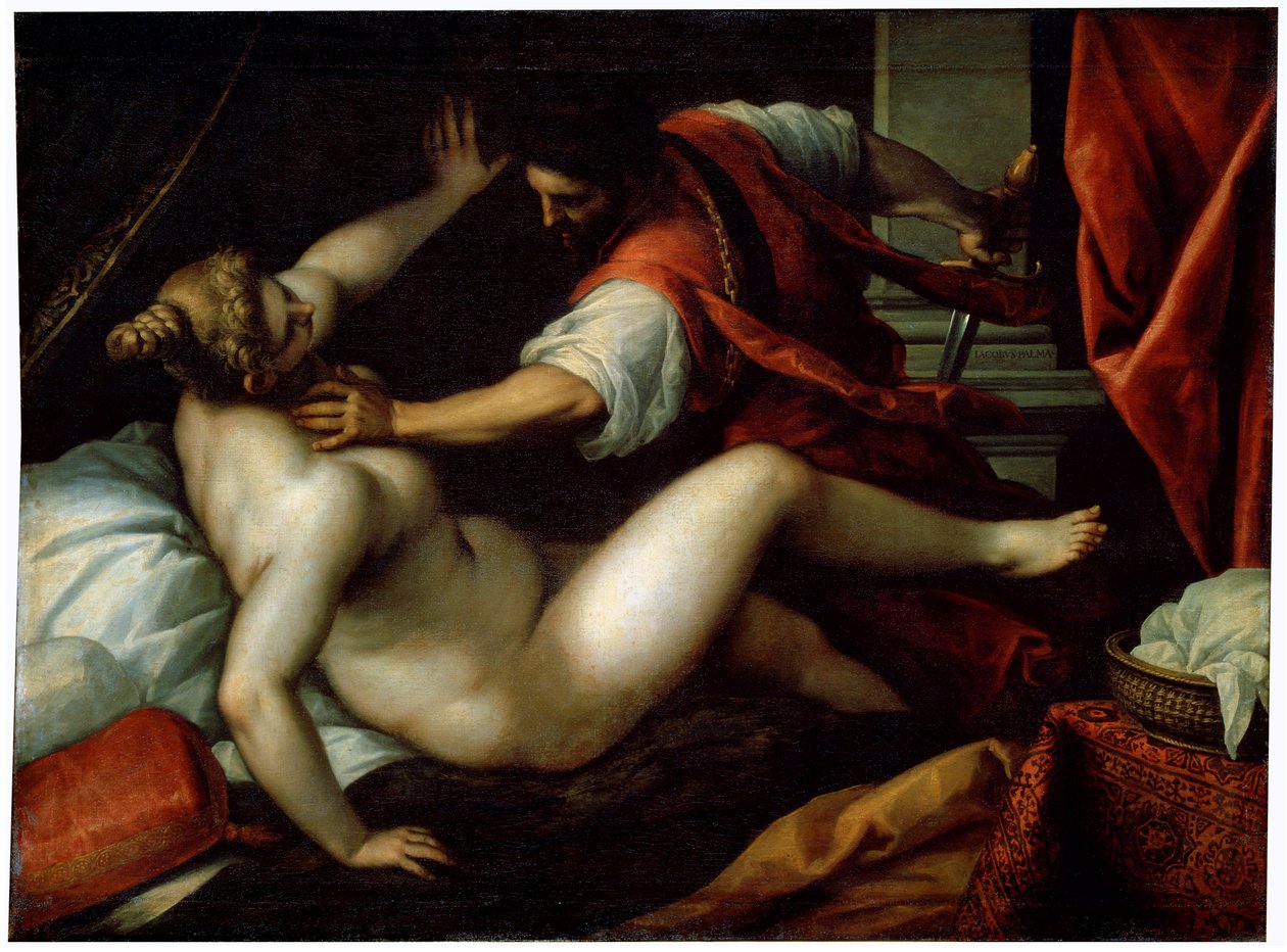 Tarquinius og Lucretia, 16. eller begyndelsen af 1600-tallet af Jacopo Palma