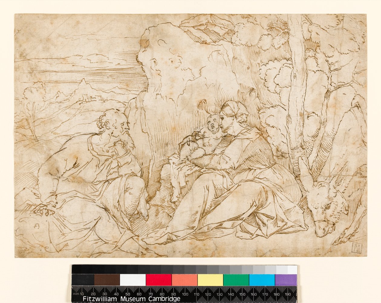 Resten på flyvningen til Egypten, 1400-1499 af Jacopo Palma