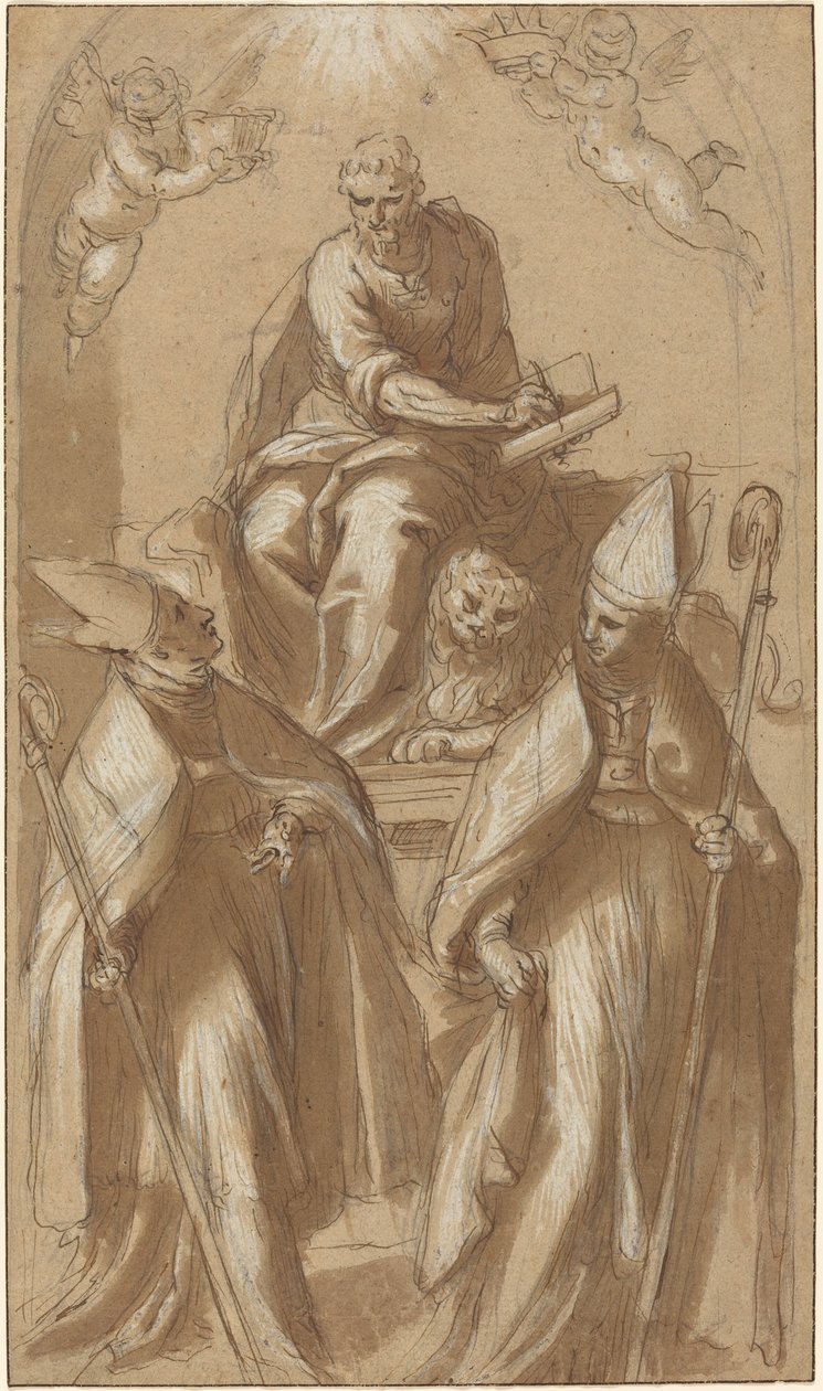 Sankt Markus med to biskopper og Putti af Jacopo Palma il Giovane
