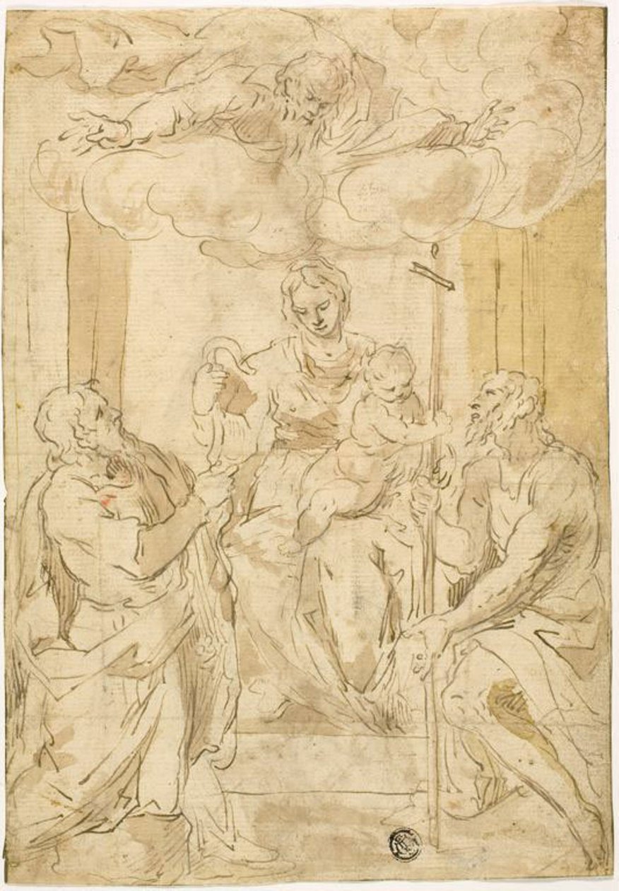 Jomfru og barn med de hellige Thomas og Johannes Døberen (recto); Sovende Venus (verso) af Jacopo Palma il Giovane