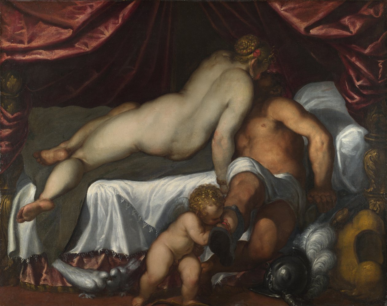 Mars og Venus, ca 1590 af Jacopo Palma il Giovane the Younger