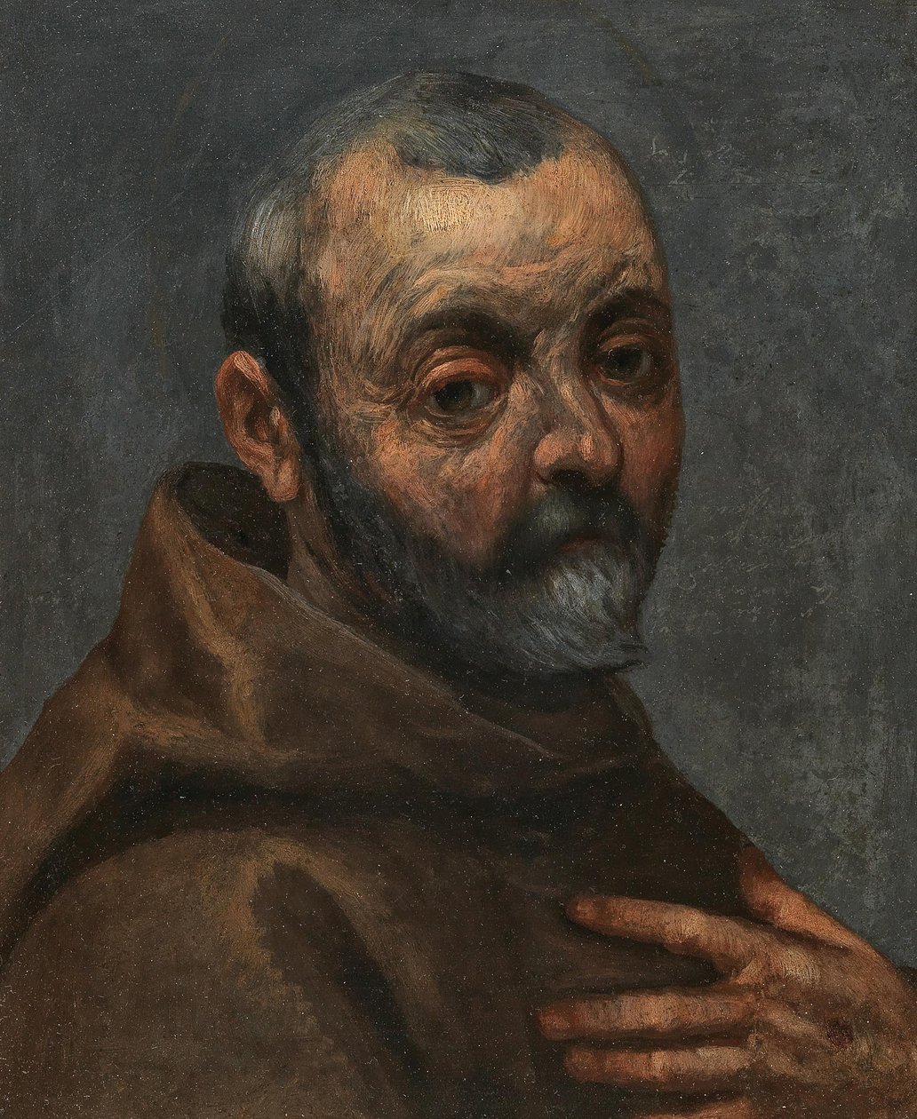 Selvportræt som munk. af Jacopo Palma il Giovane the Younger