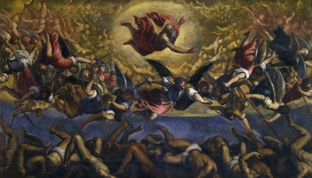 De oprørske engles fald, ca. 1615-1620. af Jacopo Palma il Giovane the Younger