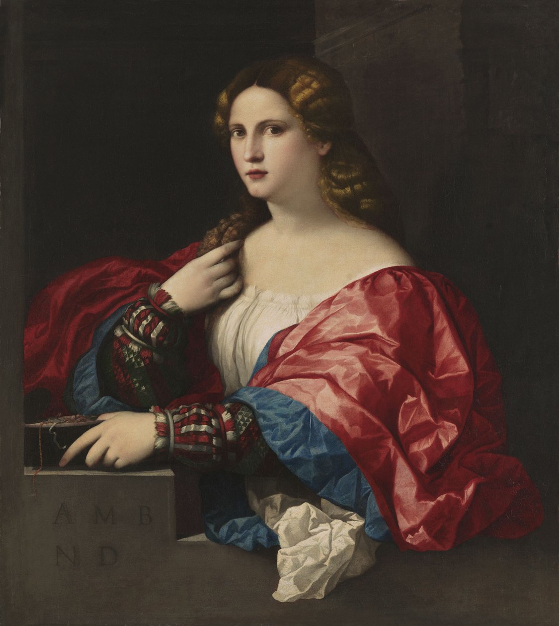 Portræt af en ung kvinde La Bella af Jacopo Palma il Vecchio the Elder