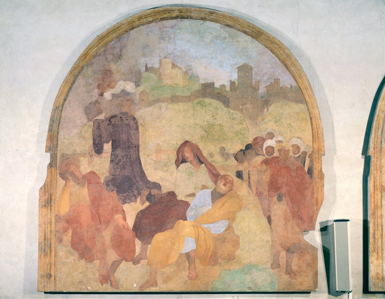 Kristus i haven, lunette fra lidenskabens freskomalericyklus, 1523-6 af Jacopo Pontormo