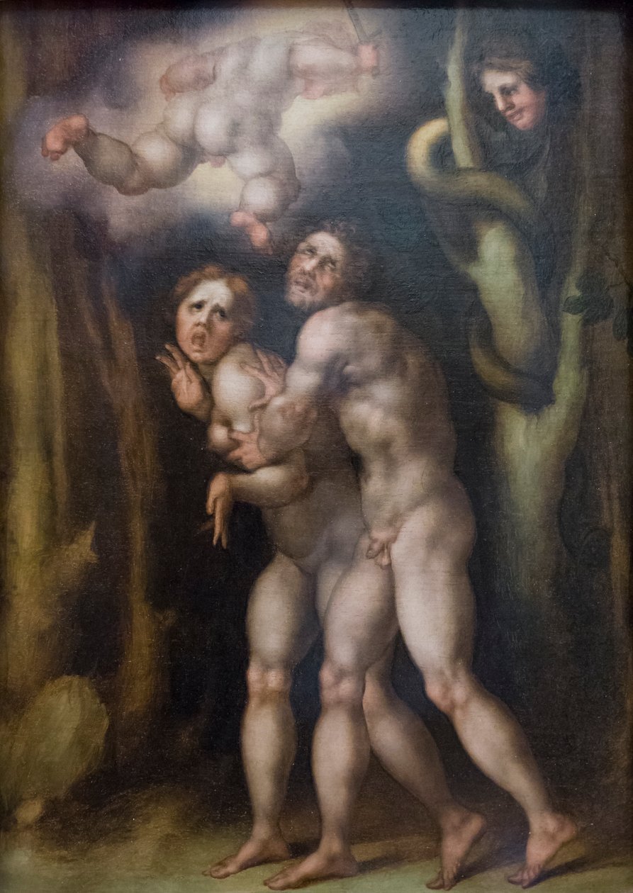 Uddrivelse af Adam og Eva fra det jordiske paradis af Jacopo Pontormo