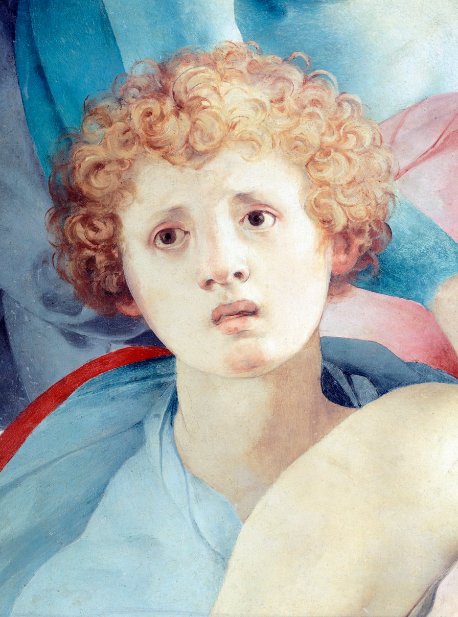 Ansigt af ung mand, detalje af The Deposition, af Jacopo da Pontormo (1494-1557) af Jacopo Pontormo