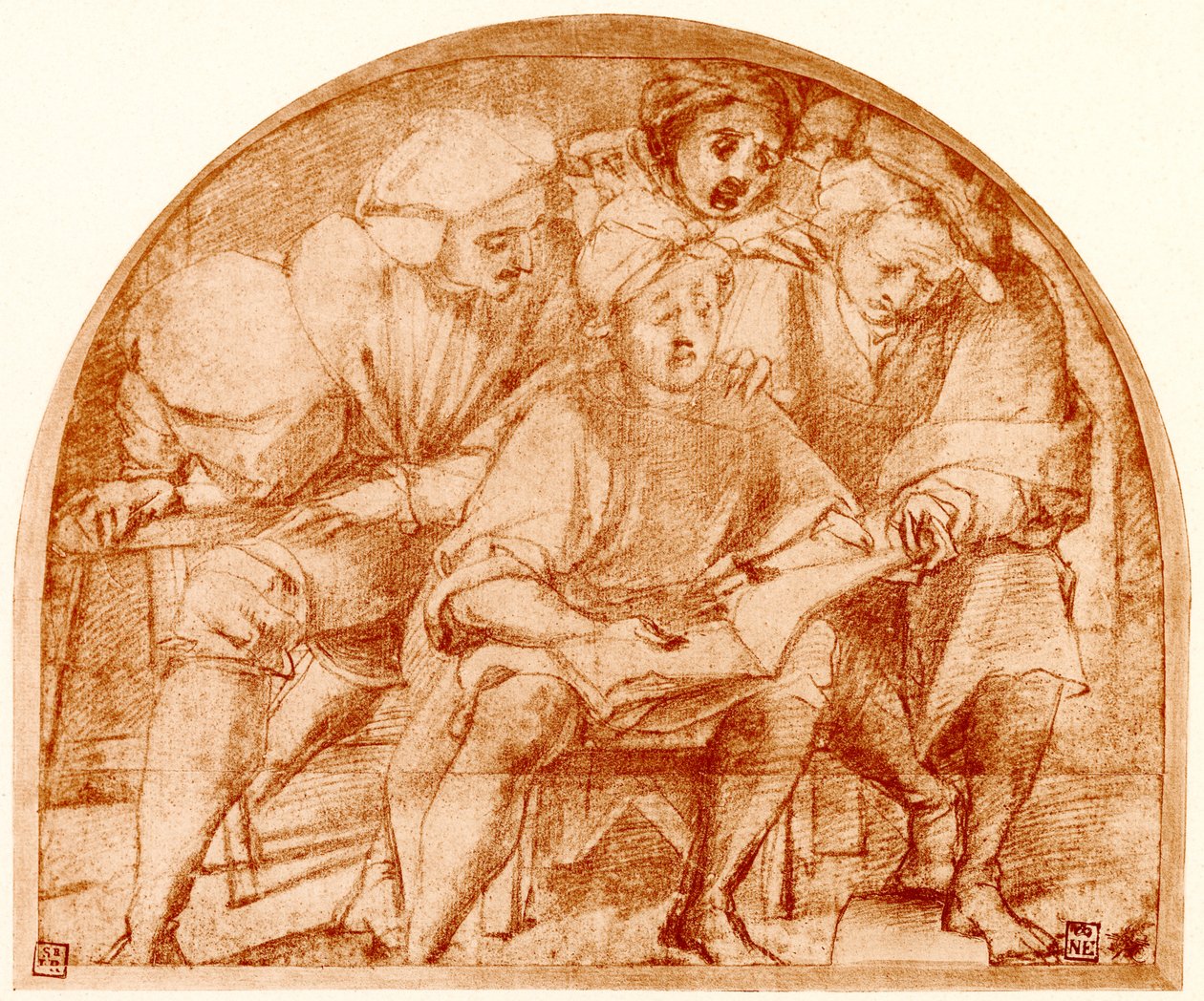 Gruppe på fire sangere af Jacopo Pontormo