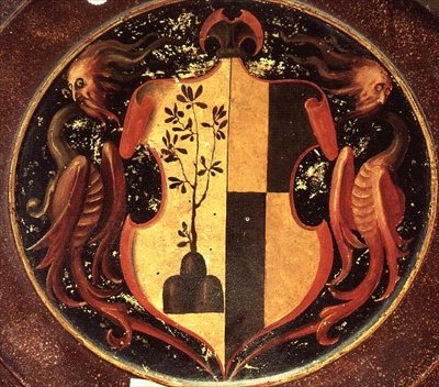 Heraldisk skjold, ca. 1529 (olie på panel) (bagsiden af 50329) af Jacopo Pontormo