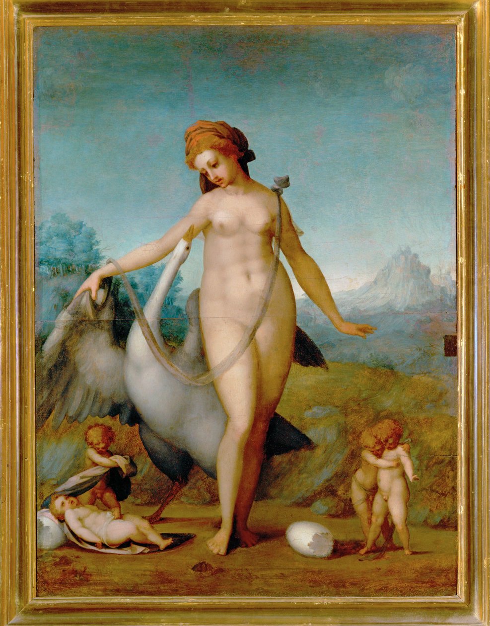 Leda og svanen af Jacopo Pontormo