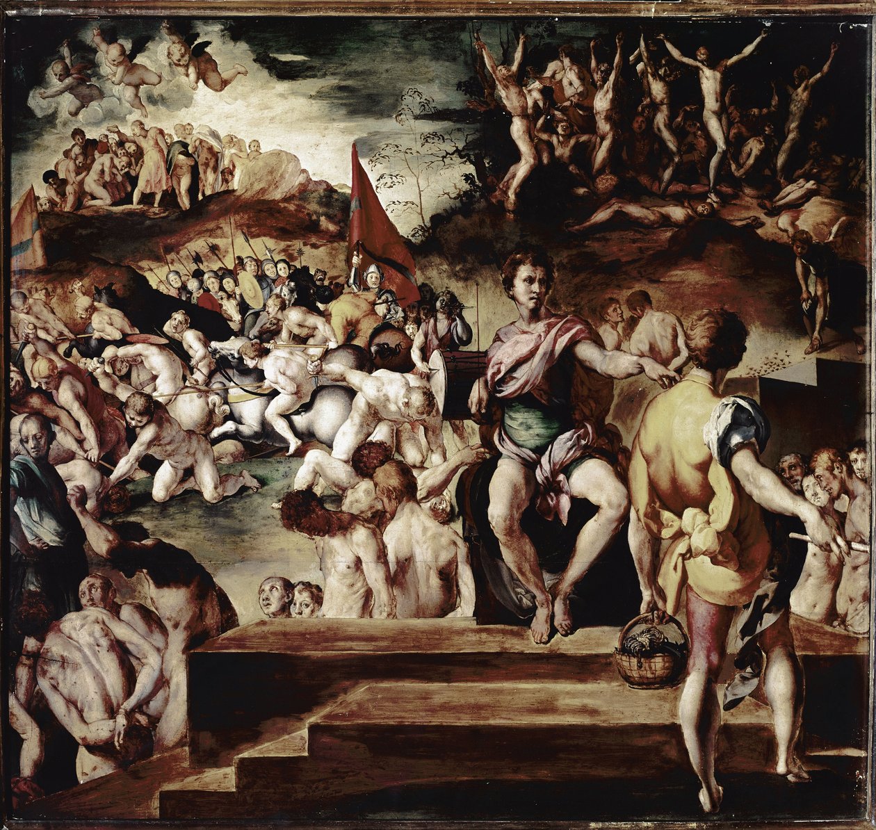 St Maurices og den legendariske romerske thebanske legion eller de elleve tusinds martyrium (tempera på træ) af Jacopo Pontormo