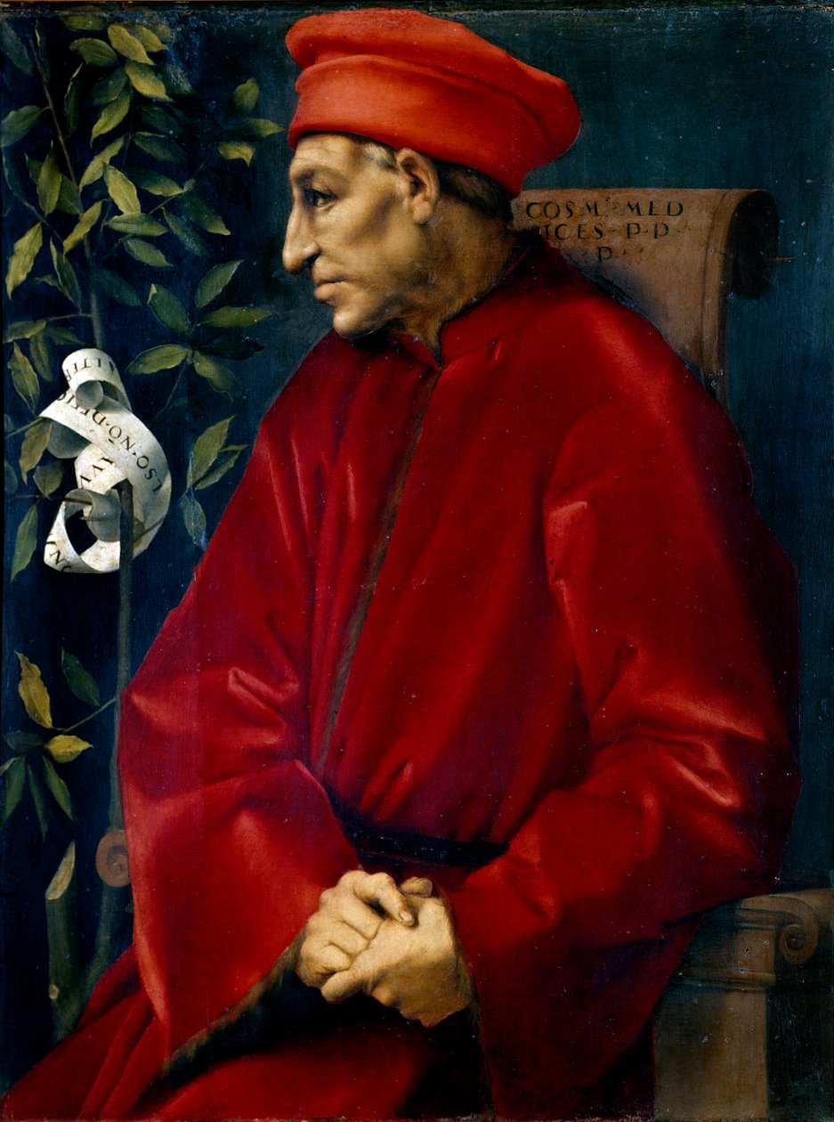 Portræt af Cosimo (Cosimo de Medici), kendt som Cosimo den Gamle Medici (1389-1464) Maleri af Jacopo (Iacopo) Carrucci dit il Pontormo (Pontormo) (1494-1556) af Jacopo Pontormo
