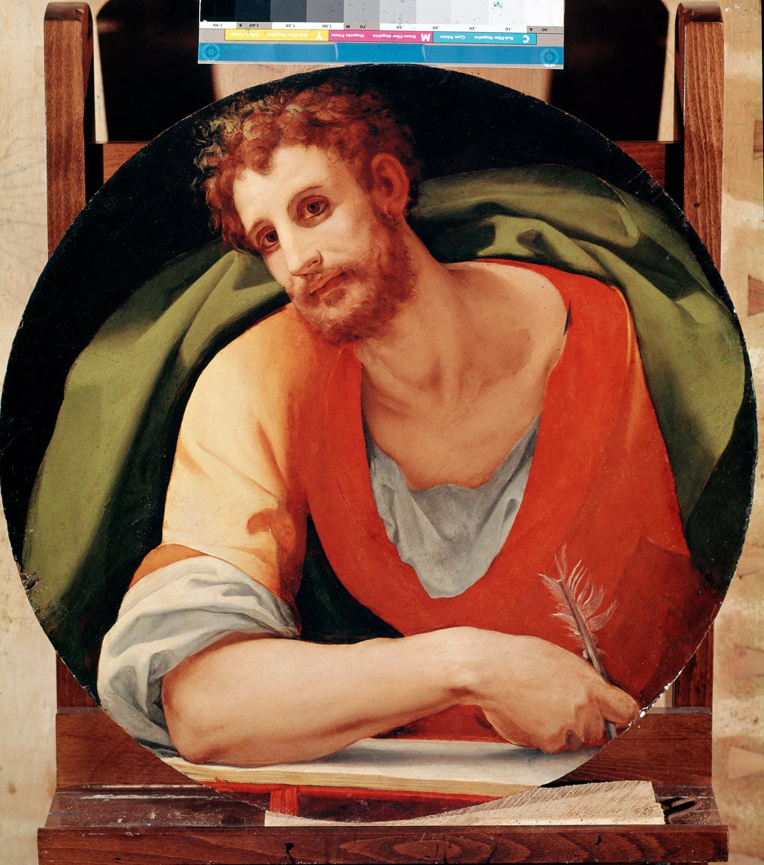 Portræt af St Mark - olie på panel af Jacopo Pontormo