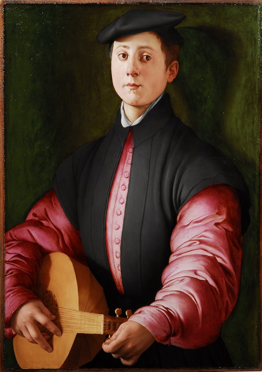 Portræt af en lutspiller, ca. 1528-1529 (olie på træ) af Jacopo Pontormo