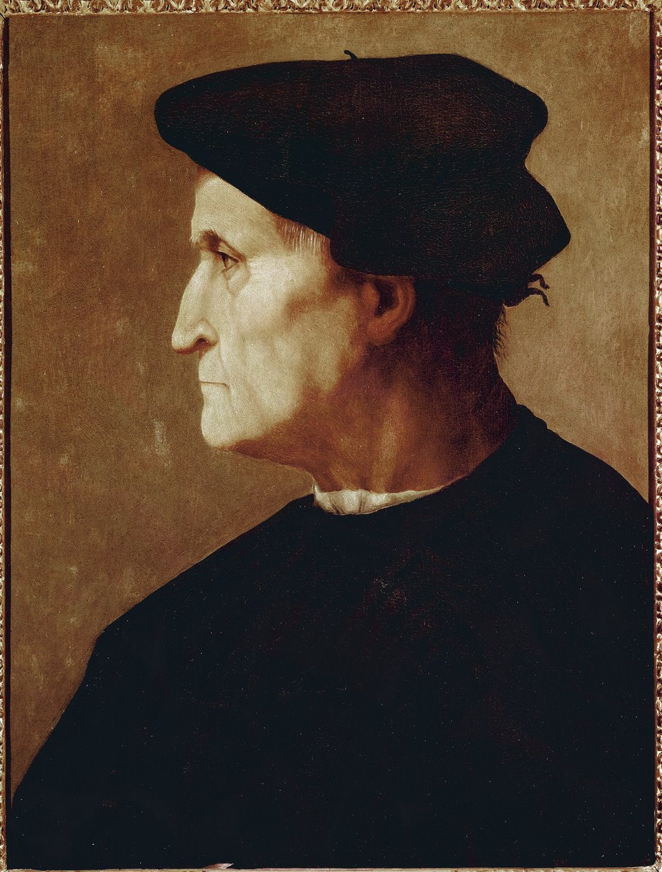Profile portrait of Francesco da Castiglionedani af Jacopo Pontormo