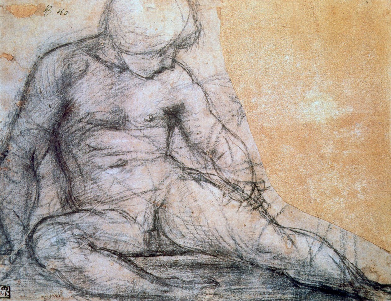 Siddende dreng, c1514-1557 af Jacopo Pontormo