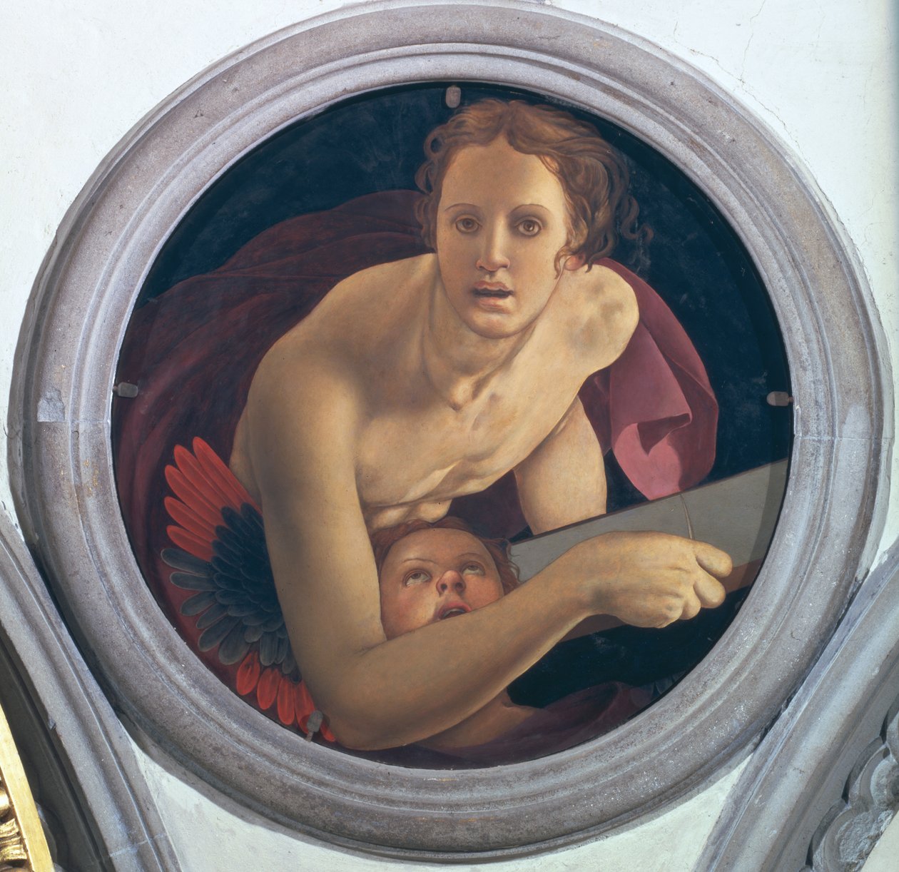 St. Matthæus, tondo fra evangelisternes kuppel, 1528 (panel) af Jacopo Pontormo