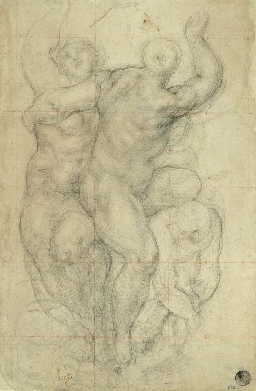 Studie til en gruppe af nøgne personer af Jacopo Pontormo