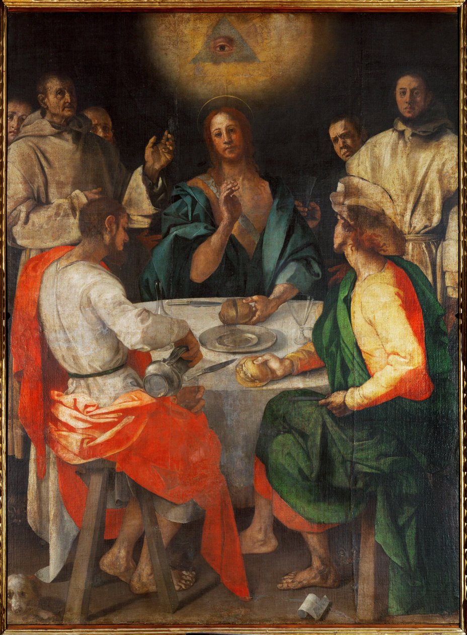 Nadver ved Emmaus (olie på træ) af Jacopo Pontormo