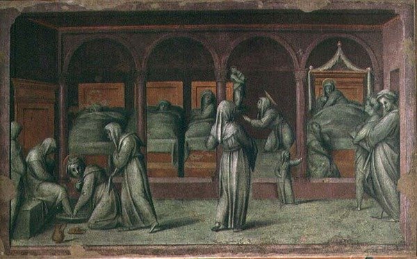 Kvindesektionen i Sankt Matthæus-hospitalet (fresko) af Jacopo Pontormo