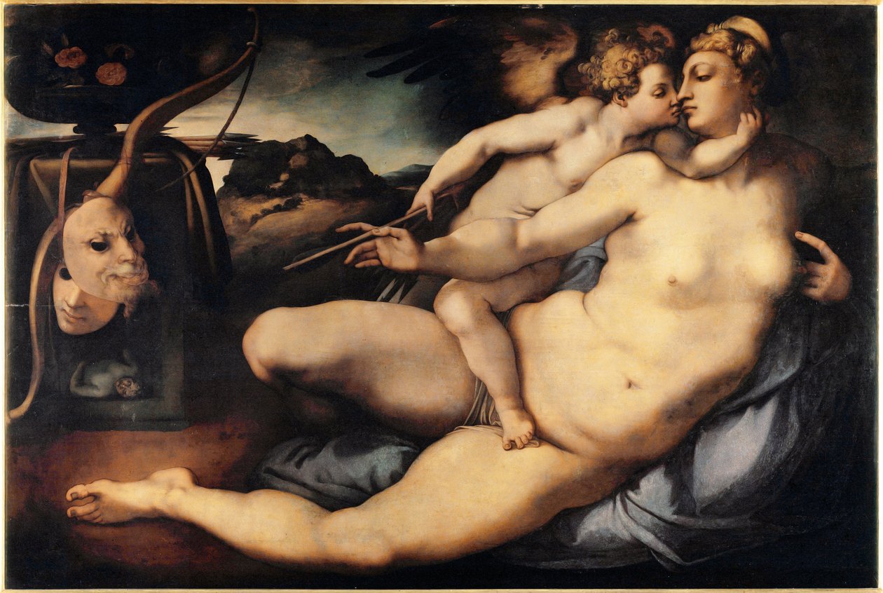 Venus og Amor (Venus og Amor) Maleri af Jacopo Carrucci dit il Pontormo (Pontormo) (1494-1556) 1532-1534 Dim 128x197 cm Firenze, Accademia Gallery Italien af Jacopo Pontormo