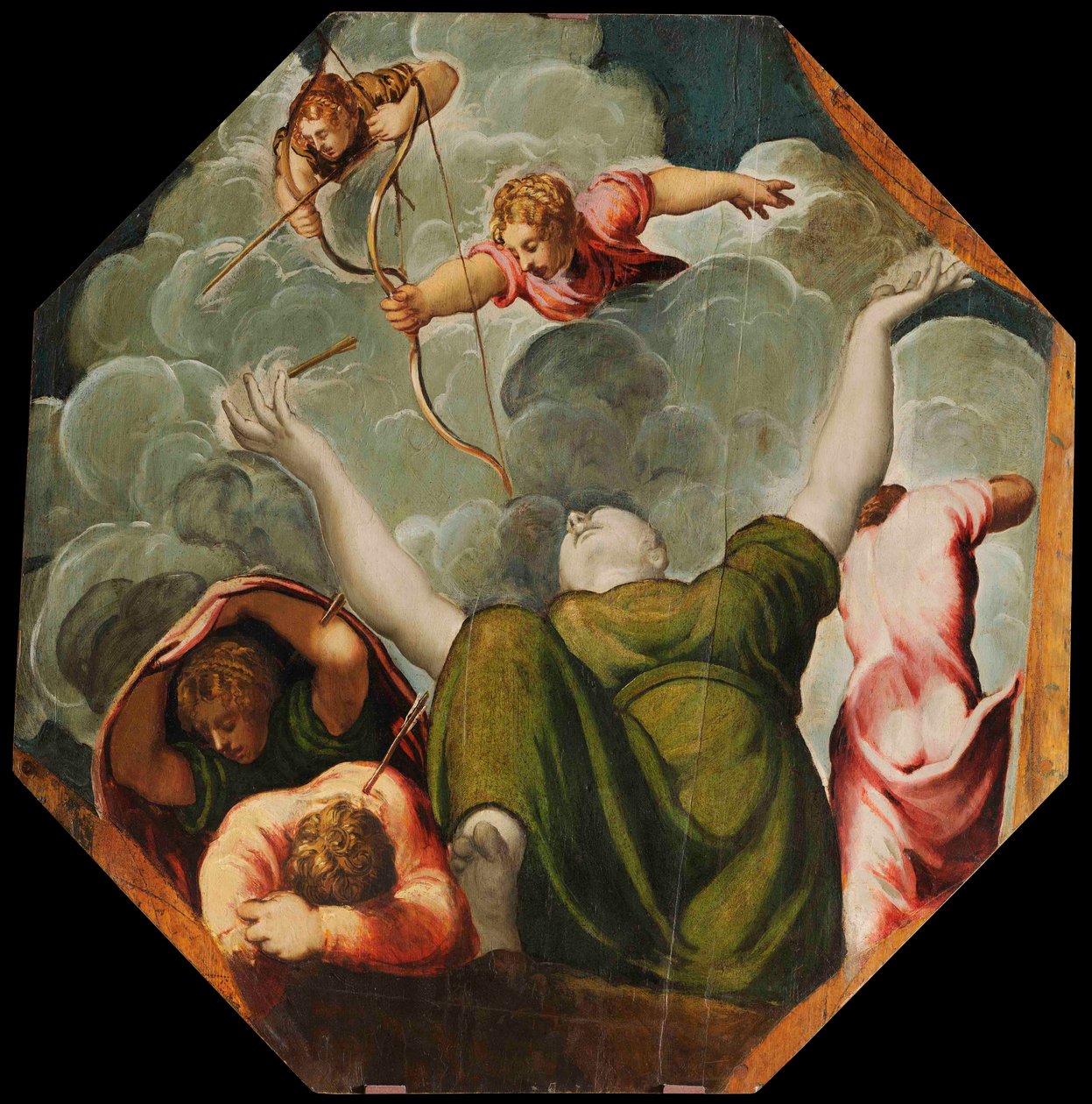 Apollo og Diana straffer Niobe ved at dræbe hendes børn, ca 1541. af Jacopo Robusti Tintoretto