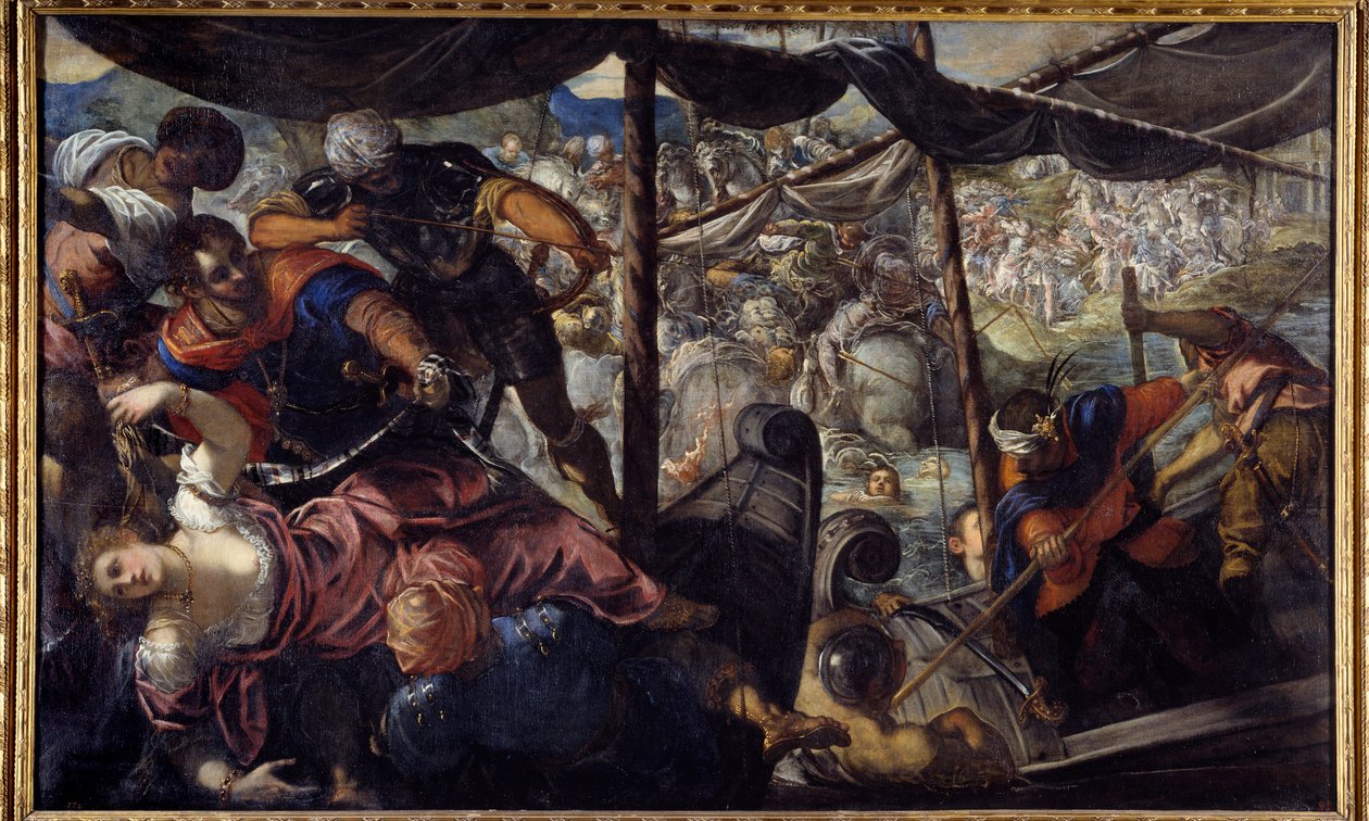 Kamp mellem tyrkere og kristne. Jacopo Robusti Tintoretto dit Le tintoret (1518-1594) af Jacopo Robusti Tintoretto