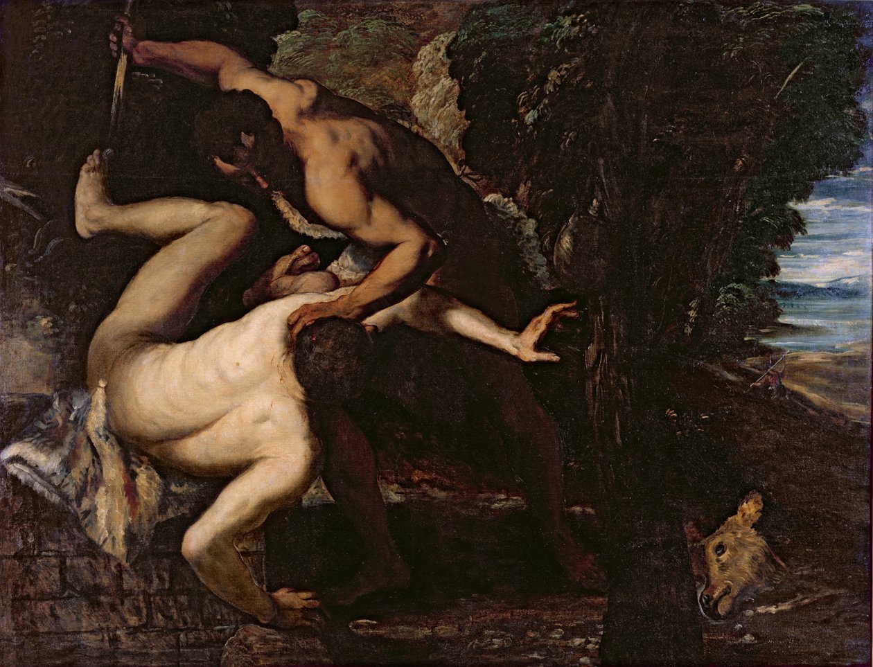 Kain dræber Abel af Jacopo Robusti Tintoretto