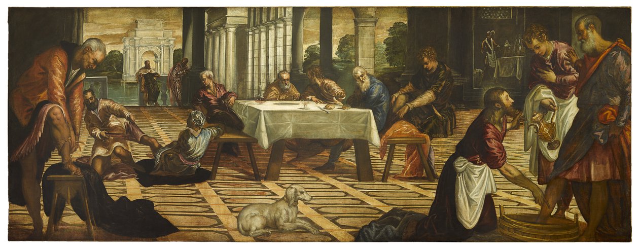 Kristus vasker sine disciples fødder, ca. 1545-55 af Jacopo Robusti Tintoretto