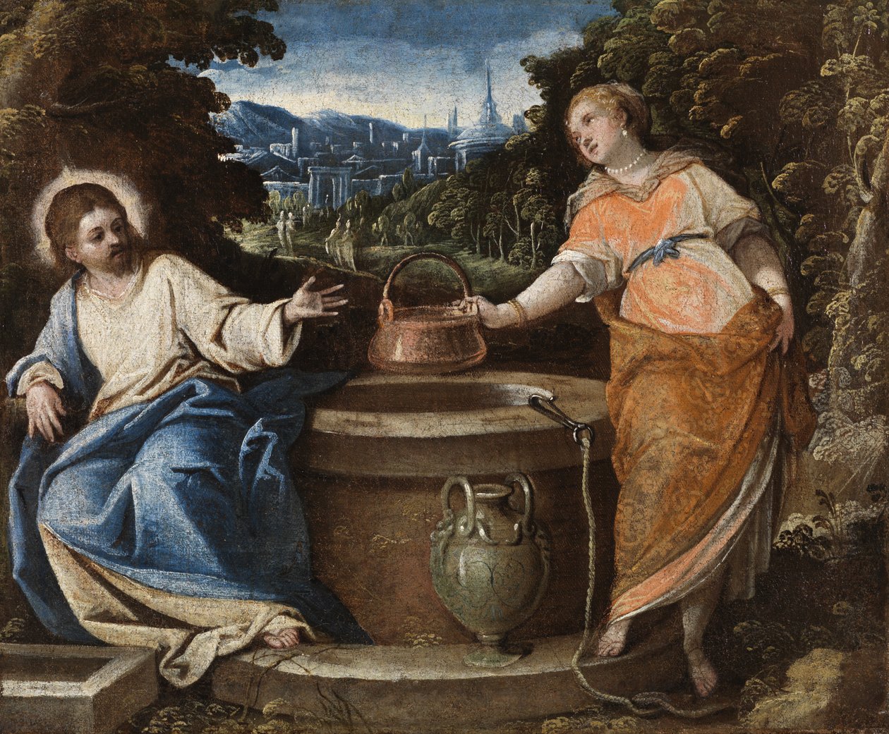 Kristus og Samarias kvinde, ca. 1550-75 af Jacopo Robusti Tintoretto