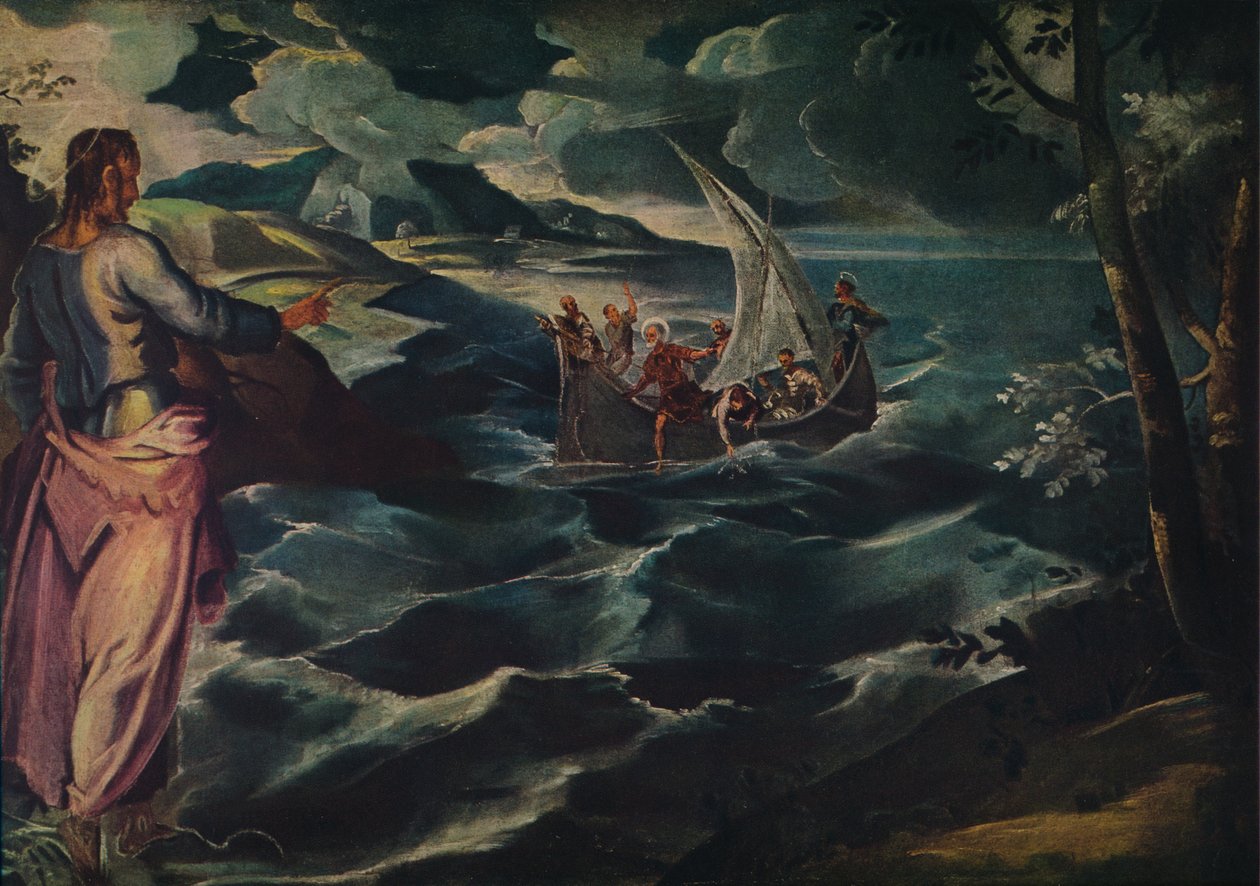 Kristus ved Genesaret Sø, c1575-1580. af Jacopo Robusti Tintoretto