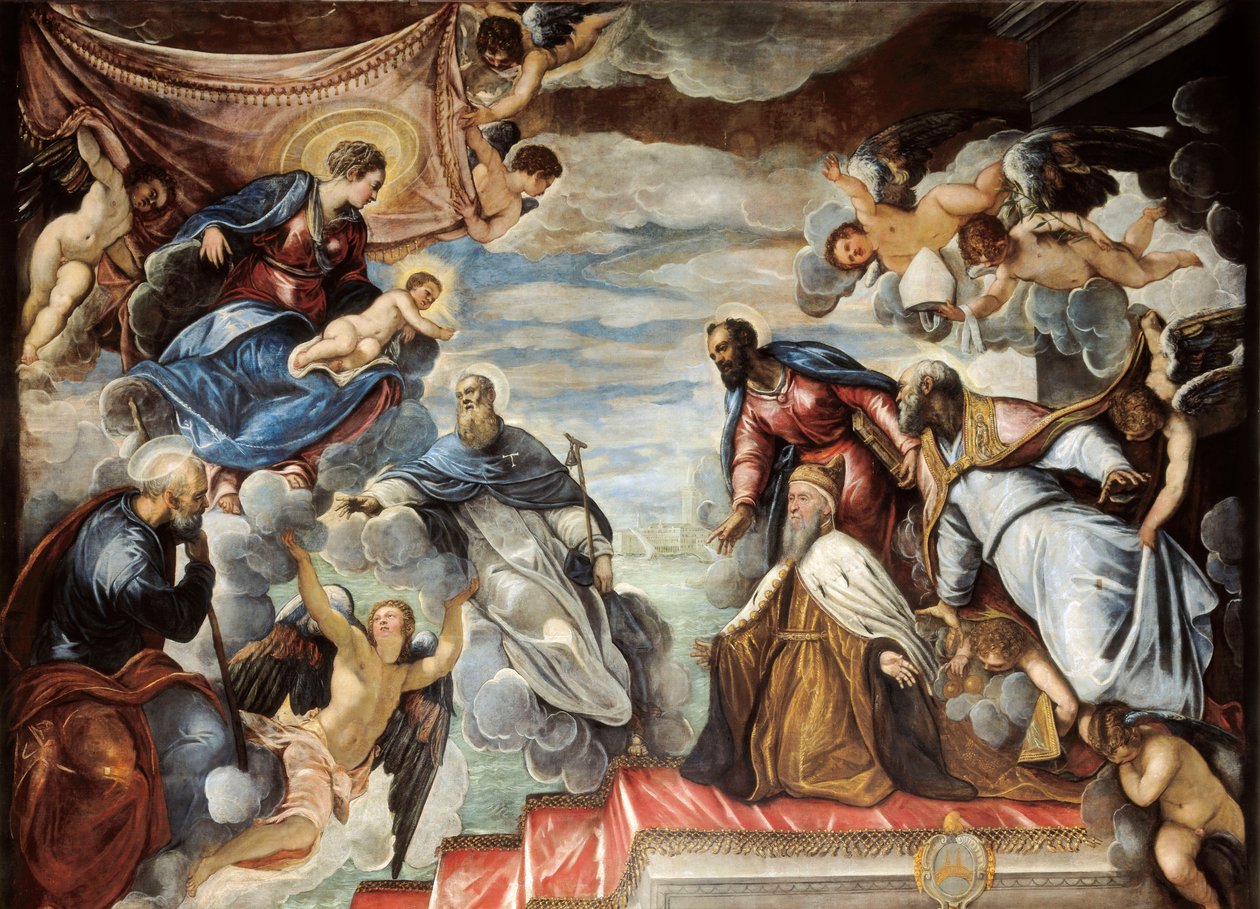 "Doge Nicolo da Ponte knæler foran Jomfruen" af Jacopo Robusti Tintoretto