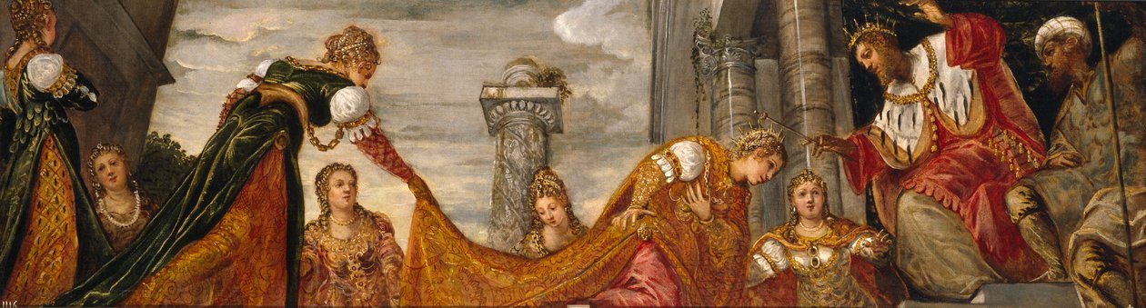Esther før Ahasverus, 1552-55 af Jacopo Robusti Tintoretto