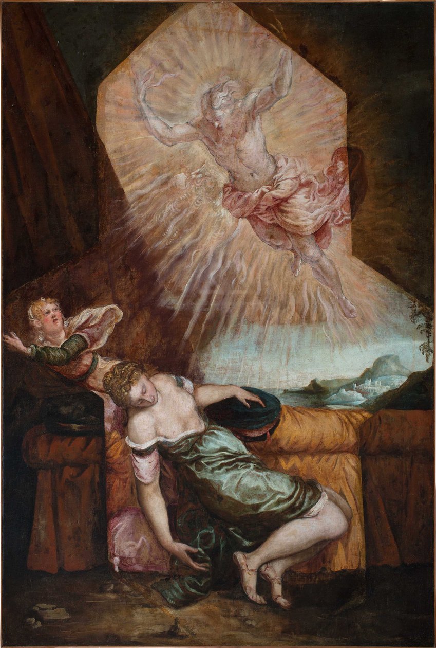 Jupiter og Semele. af Jacopo Robusti Tintoretto