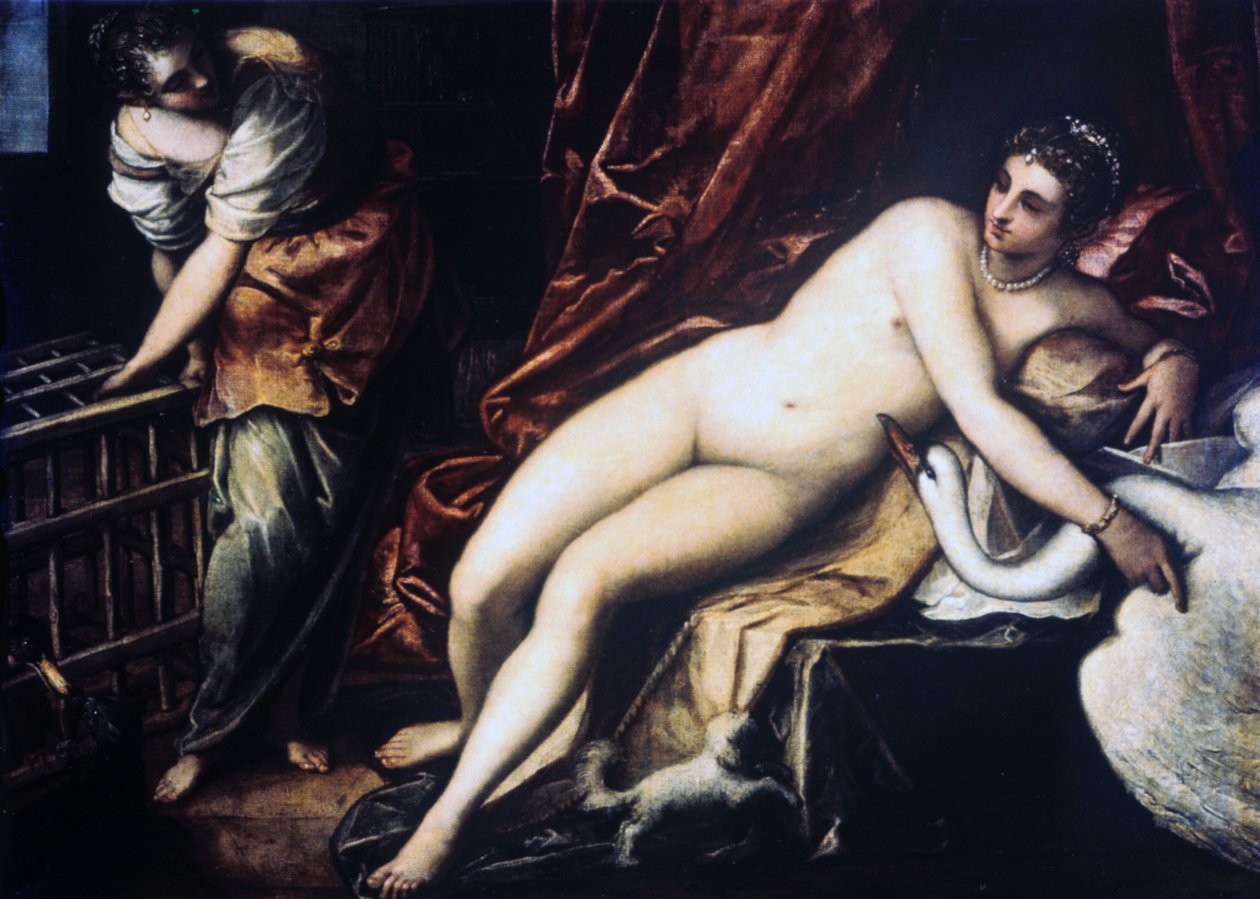 Leda og Svanen, 1550-1560 af Jacopo Robusti Tintoretto