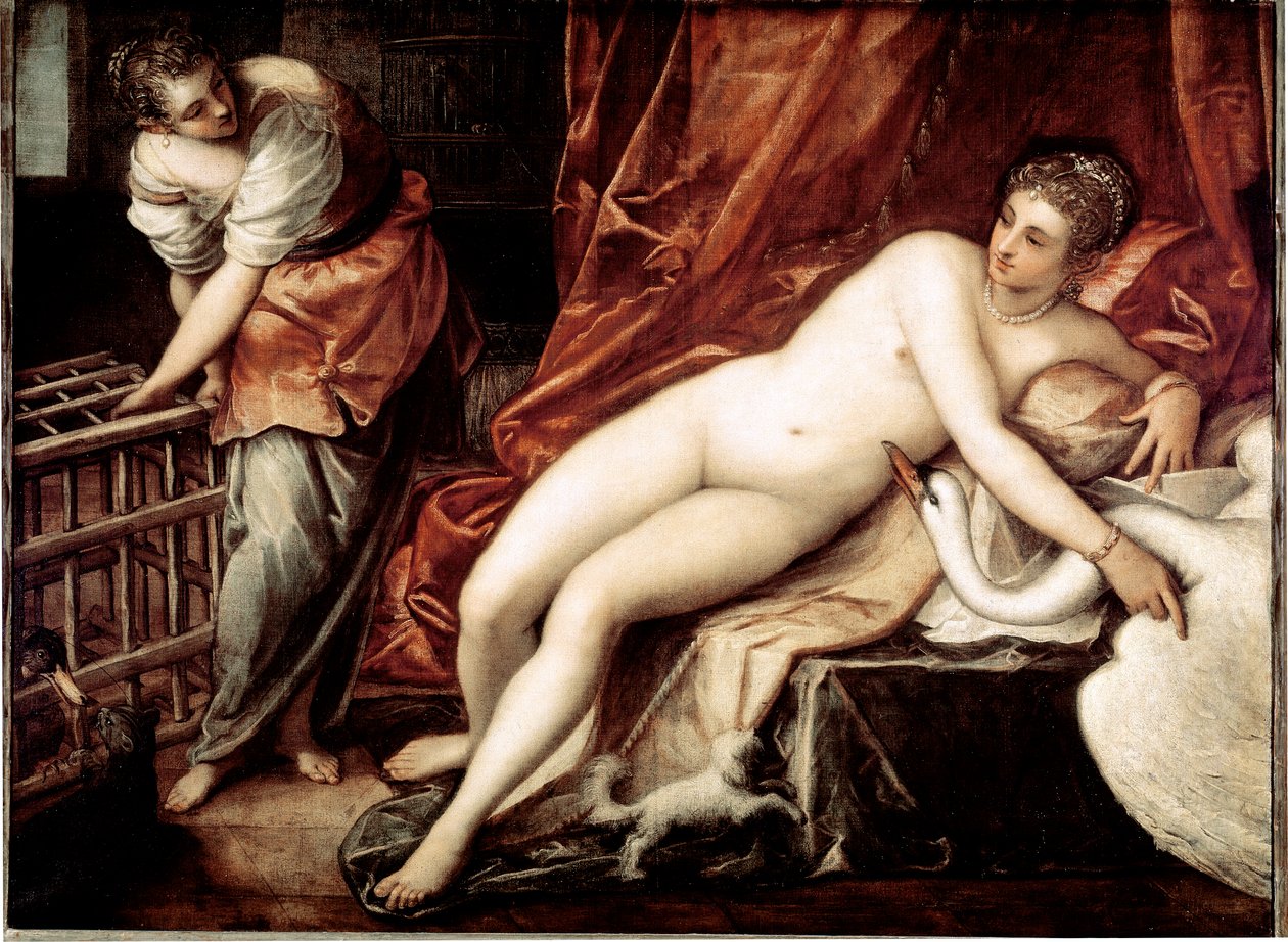 Leda and the Swan, ca. 1570 (olie på lærred) af Jacopo Robusti Tintoretto
