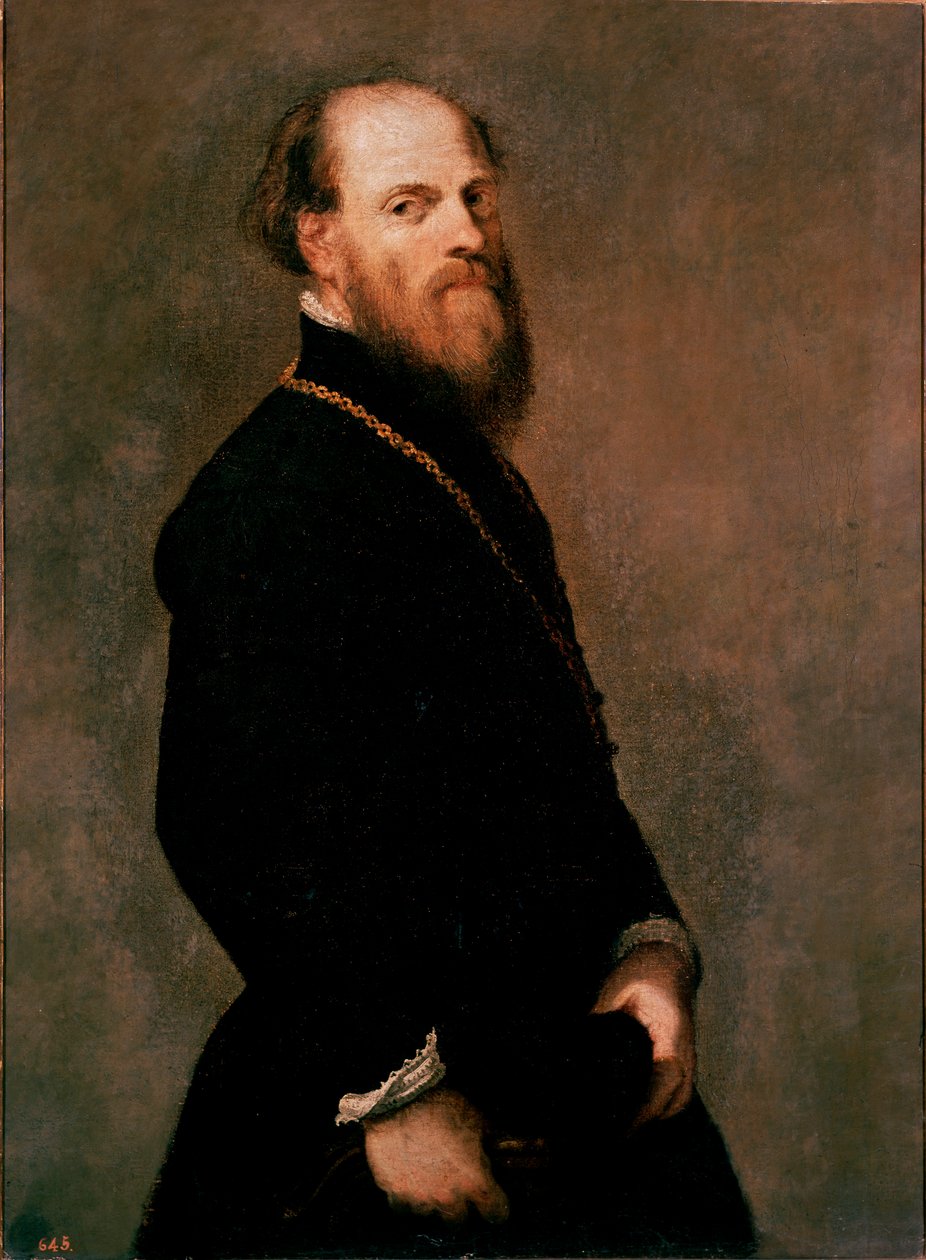 Portræt af en gentleman i guldkæden maleri af Jacopo Robusti dit Tintoretto af Jacopo Robusti Tintoretto